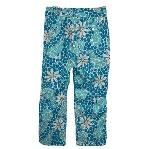 Lilly Pulitzer Women's Size 2 Capri Cropped Pants Blue White Leopard Stretch